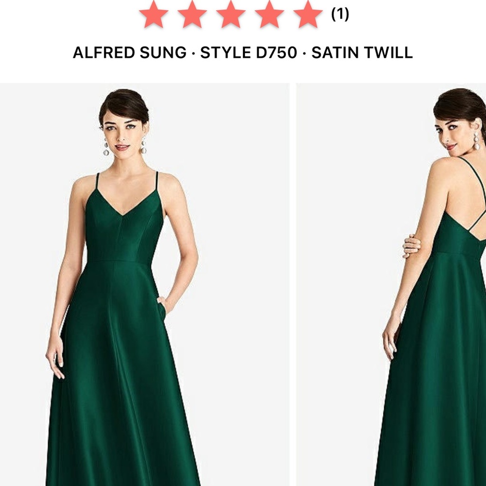 ALFRED SUNG Emerald Green Formal Dress - Picture 2 of 6